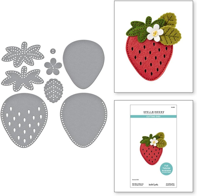 Spellbinders S6-256 Felt Berry Blossom Etched Dies from The Summer Felt Stitch & Create Collection by Nichol Spohr - Image 1